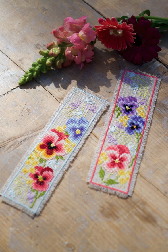 Vervaco Cross Stitch Bookmark Kit Violets (Set of 2) - Craftmar