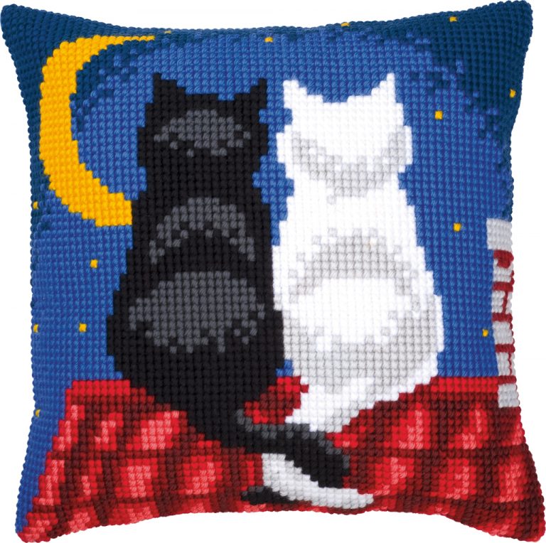 Vervaco Cross Stitch Cushion Kit Cats in the Night Craftmar
