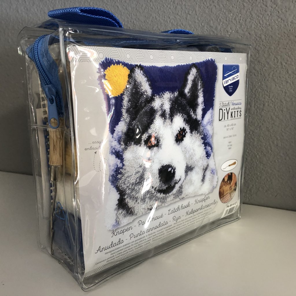 Vervaco Latch Hook Cushion Kit Wolf 16″ x 16″ Craftmar