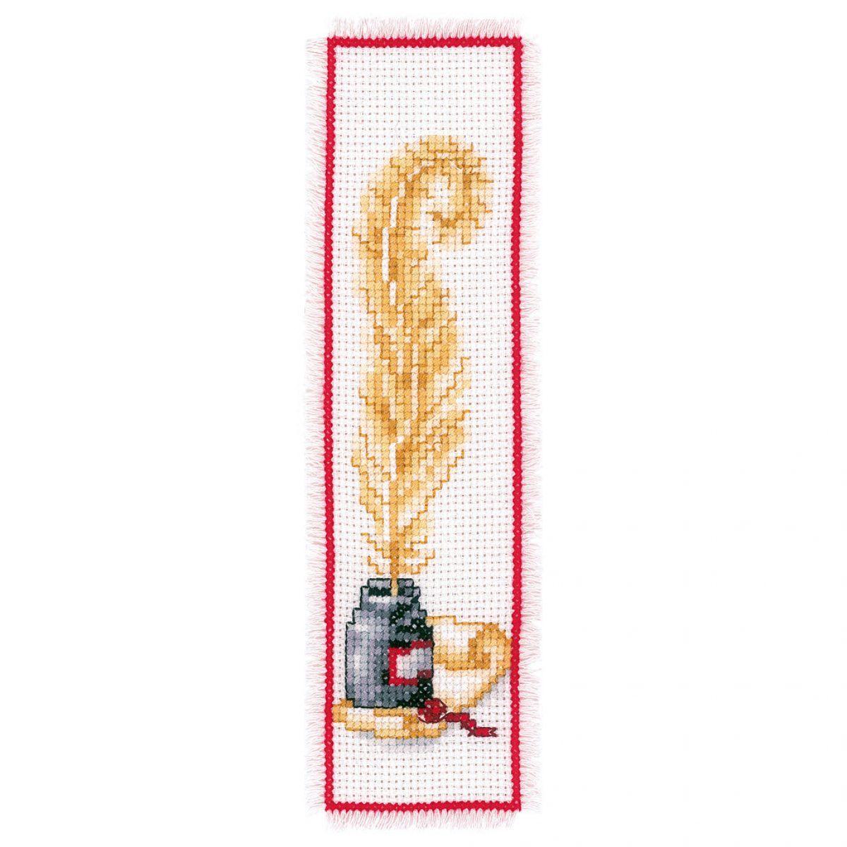 Vervaco Counted Cross Stitch Kit - Blue Feathers Bookmarks