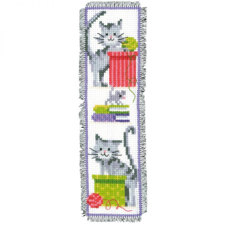 Vervaco Cross Stitch Bookmark Kit Curious Cats - Craftmar