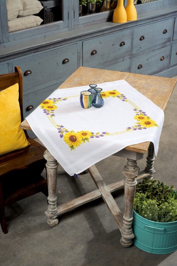 Vervaco Cross Stitch Tablecloth Kit Sunflowers Craftmar