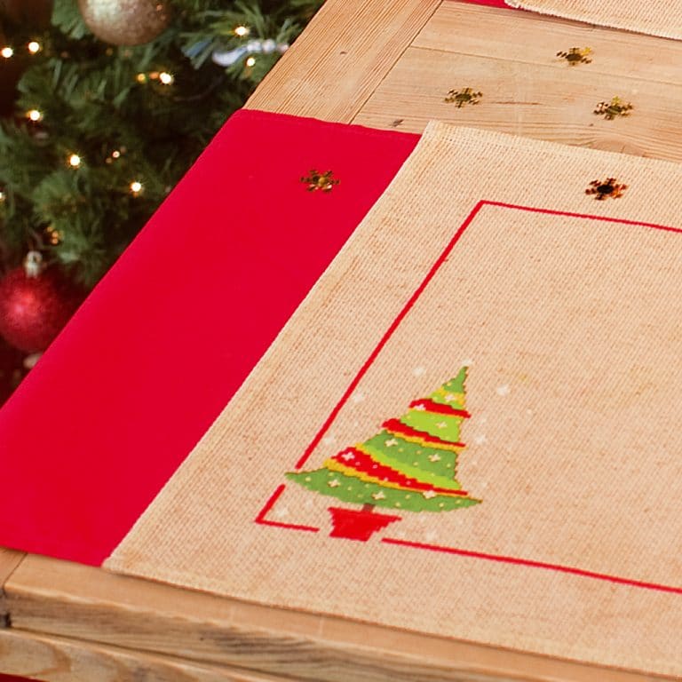 Vervaco Cross Stitch Placemat Kit Christmas Tree Craftmar