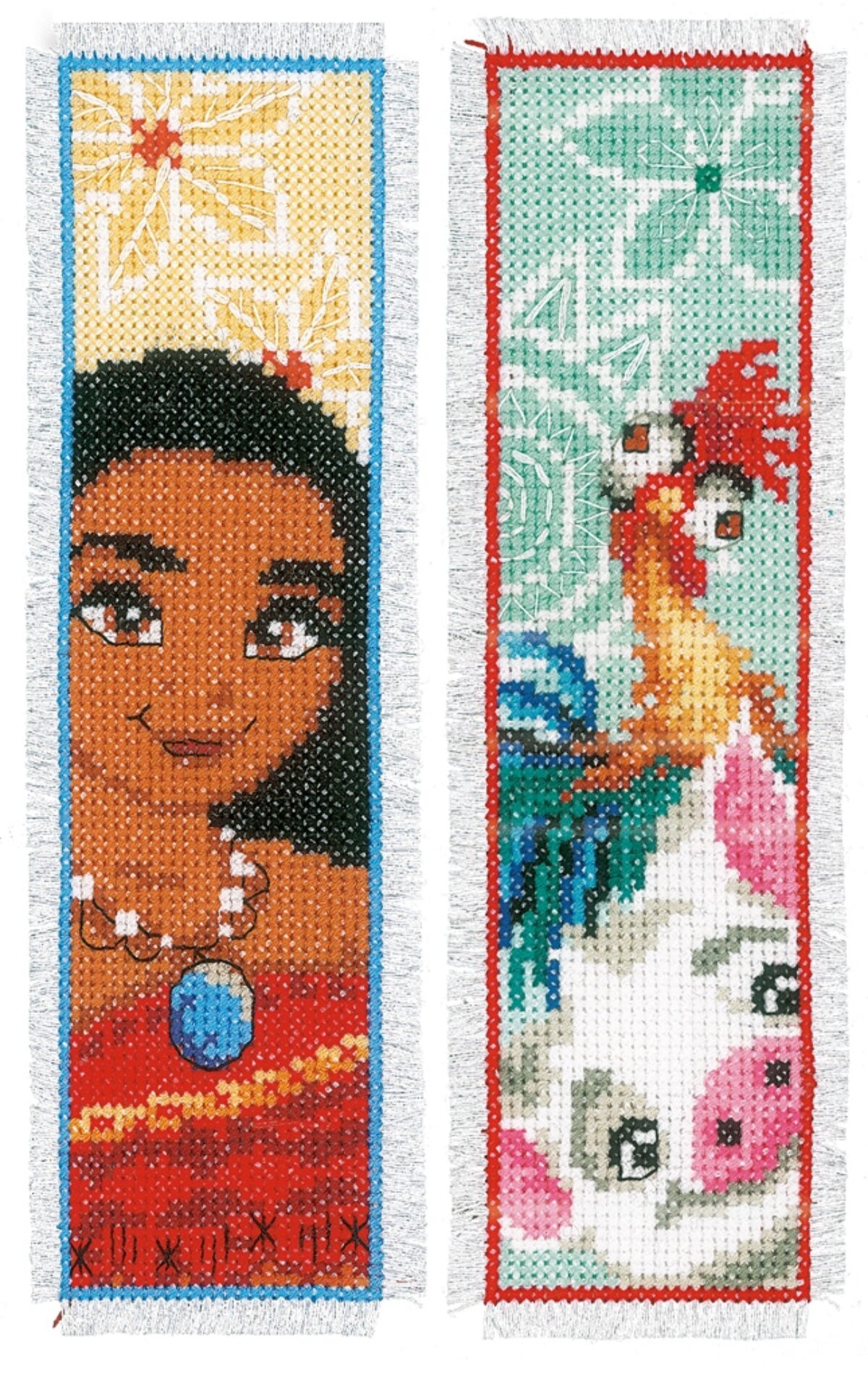 Vervaco Cross Stitch Bookmark Kit Disney Beauty (Set of 2) 2.4 x 8 